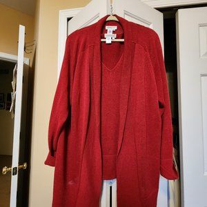 Coldwater Creek 2 Piece Sweater Set (Red) - Gently Worn - Size 3x